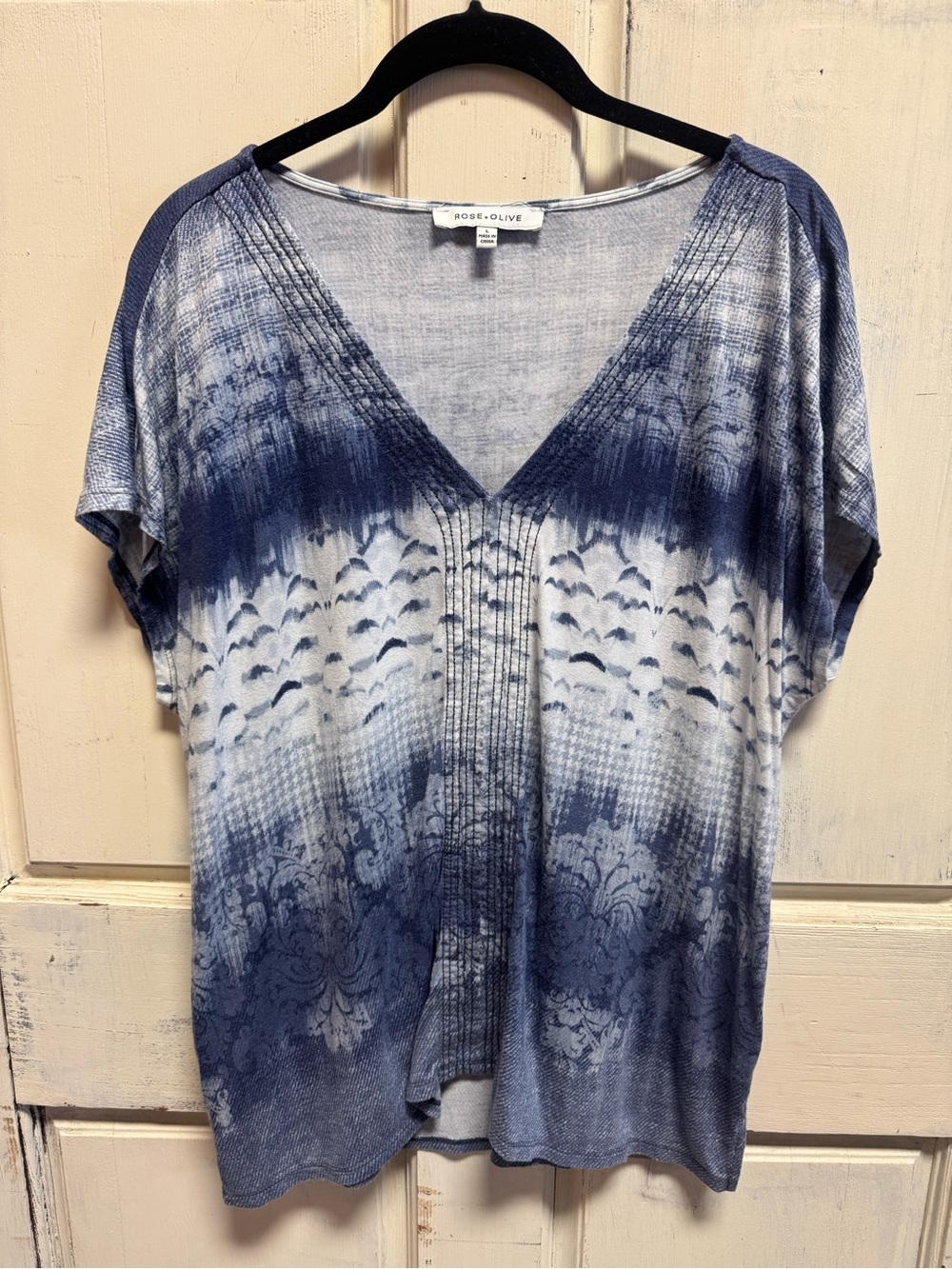 Women’s Rose & Olive V-Neck Top